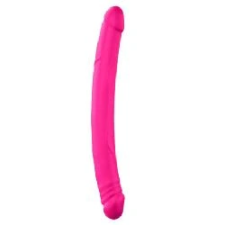 dildo doble real fucsia 42 cm