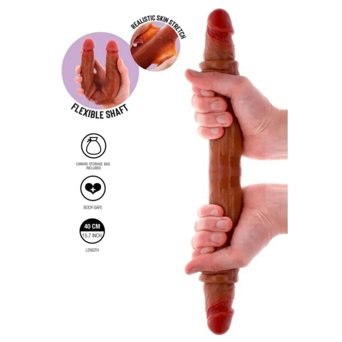 Dildo o Consolador Doble Realista CARAMELO 40 CM - detalle 2