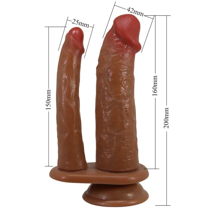 Dildo o Consolador Doble Realista CON VIBRACIÓN MULATO - detalle 7