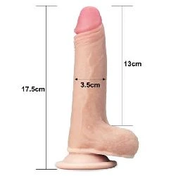 dildo realista con piel sliding 7 natural - detalle 4