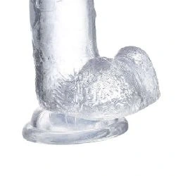 dildo realista con testiculos material cristalino 15 cm con ventosa - detalle 5