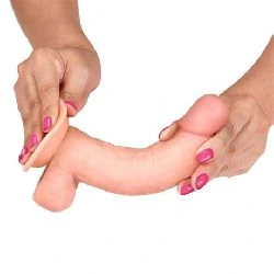 dildo realista con ventosa flexible natural 20 cm slidy - detalle 5
