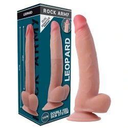 dildo realista curvado y prepucio baja y sube 23 cm leopard - detalle 6