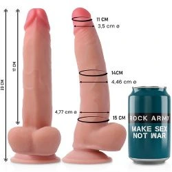dildo realista curvado y prepucio baja y sube 23 cm leopard - detalle 7