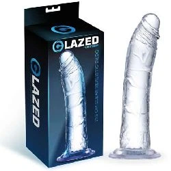 dildo realista material cristalino 21,5 cm con ventosa