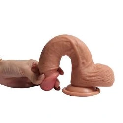 dildo super real de silicona doble densidad 21 cm shequ