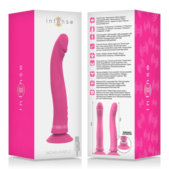 DILDO VIBRADOR SILICONA ROSA - detalle 6