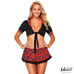 disfraz erotico de colegiala rojo carly