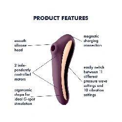 succionador y vibrador dual kiss rojo vino satisfyer - detalle 5