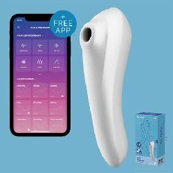 dual pleasure app vibrador y succionador aire pulsado blanco - detalle 5