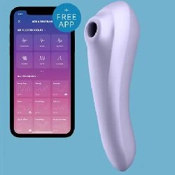 dual pleasure app vibrador y succionador de aire pulsado malva - detalle 5