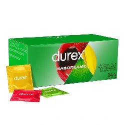 caja de 144 preservativos de sabores saboreame durex