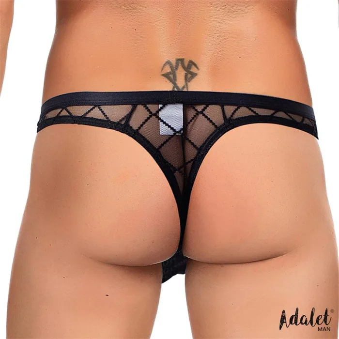 Enzo Tanga De Rejilla Negro Para Hombre - detalle 2