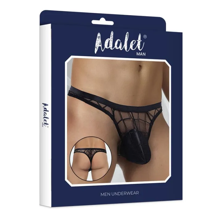 Enzo Tanga De Rejilla Negro Para Hombre - detalle 3