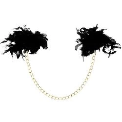esposas doradas con brazalete y plumas coquette - detalle 4