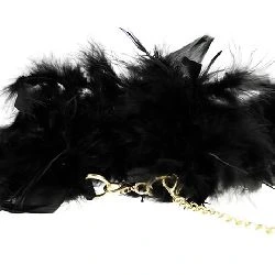 esposas doradas con brazalete y plumas coquette - detalle 5