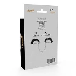 esposas plateadas con brazalete y plumas deluxe coquette - detalle 3