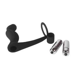 estimulador anal y anillo vibrador negro krell - detalle 2