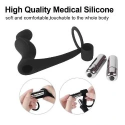 estimulador anal y anillo vibrador negro krell - detalle 4