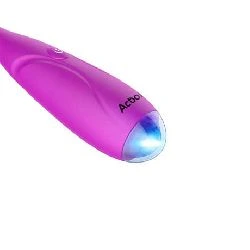 estimulador con luz led potente motor silicona usb morado - detalle 3