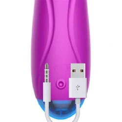 estimulador con luz led potente motor silicona usb morado - detalle 4