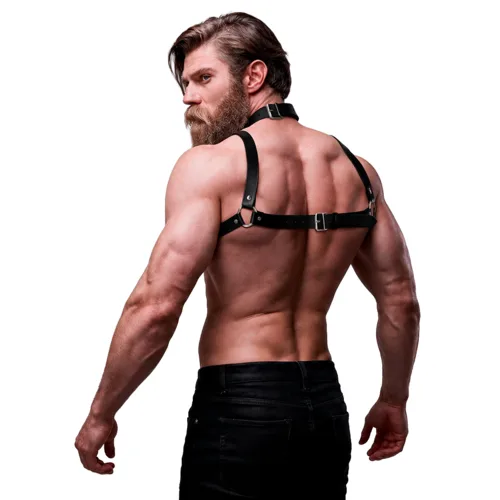 Arnés BDSM Hombre Attitude Ajustable con Collar - detalle 2
