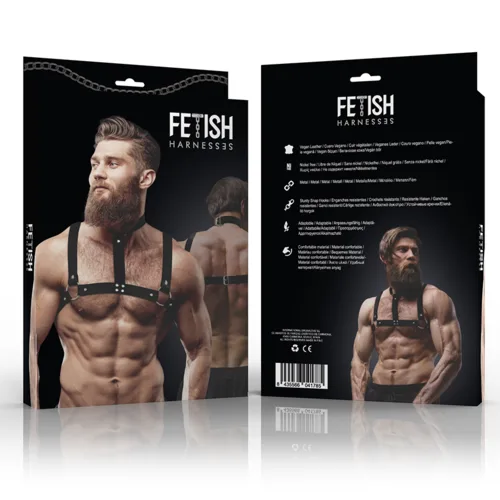 Arnés BDSM Hombre Attitude Ajustable con Collar - detalle 4