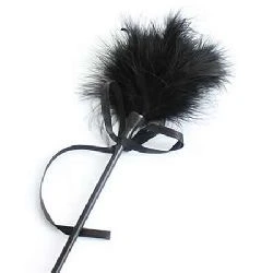 fusta con plumas estimuladoras 49 cm negro - detalle 3