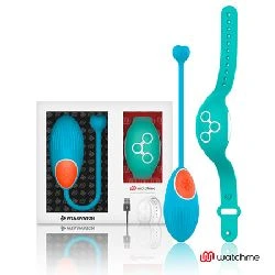 huevo vibrador azul y control remoto verde