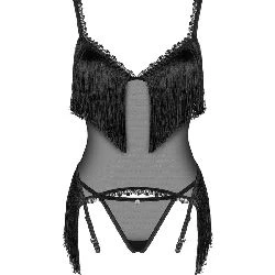 Corsé y tanga sherila negro obsessive - detalle 5