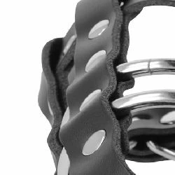 jaula de pene con candado cuero para castidad darkness - detalle 4