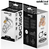 jaula para pene plata de metal addicted - detalle 5