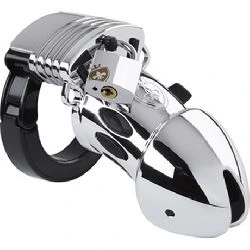 jaula para pene plateada con electroestimulacion Mystim