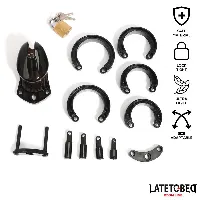 jaula pene 5 anillos con llave short negro - detalle 5