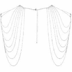joyas de cadenas metalizadas para hombros y espalda plateadas
