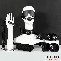 kit bondage bdsm de 7 piezas negro latetobed - detalle 7