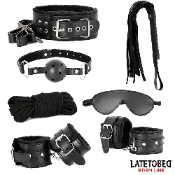 kit bondage bdsm de 7 piezas negro latetobed