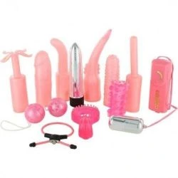 kit docena de juguetes para el sexo rosa