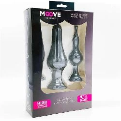 kits 3 plugs anal silicona negro - detalle 3