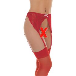 liguero de cadera con medias color rojo unica