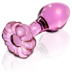masajeador de cristal con punta conica rosa
