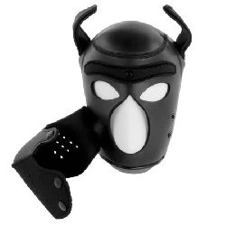 mascara de perro negro con hocico extraibles talla l - detalle 3