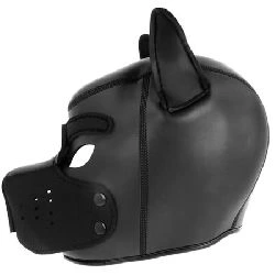 mascara de perro negro con hocico extraibles talla l - detalle 4