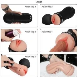 masturbador con vibracion y conexion usb shequ - detalle 2