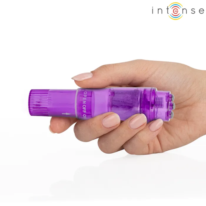 MINI MASAJEADOR CON 4 CABEZALES INTERCAMBIABLES LILA - detalle 4