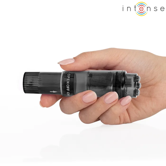 MINI MASAJEADOR CON 4 CABEZALES INTERCAMBIABLES NEGRO - detalle 4