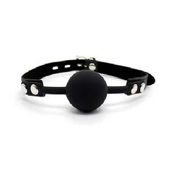 mordaza con bola de silicona 4 cm candado negro - detalle 3