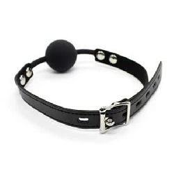 mordaza con bola de silicona 4 cm candado negro - detalle 4