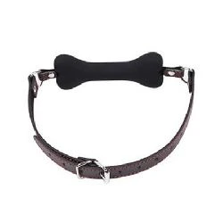 mordaza con hueso silicona negro 12 cm - detalle 3