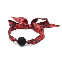 mordaza de bola lisa silicona negro rojo